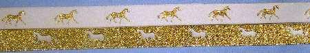White with Metallic Gold horse / Metallic Gold with White horse