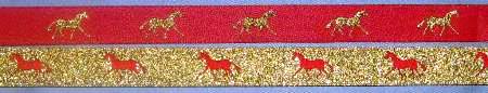 Red with Metallic Gold horse / Metallic Gold with Red horse